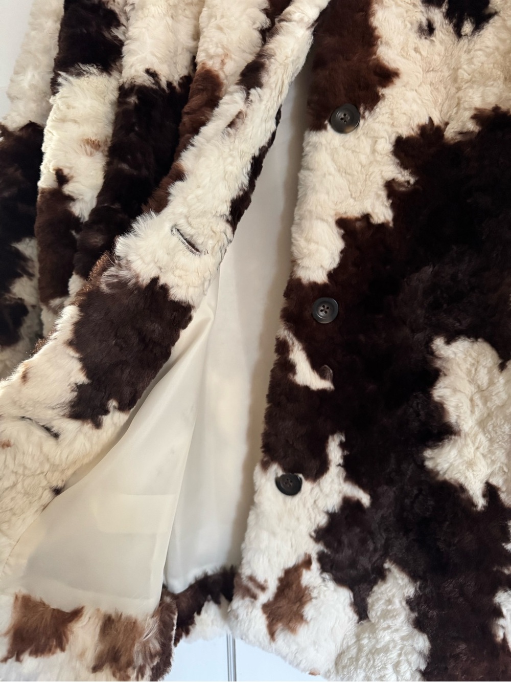 Old Navy - Cow Print Faux Fur Jacket, Brown/Cream - Picture 4 of 10